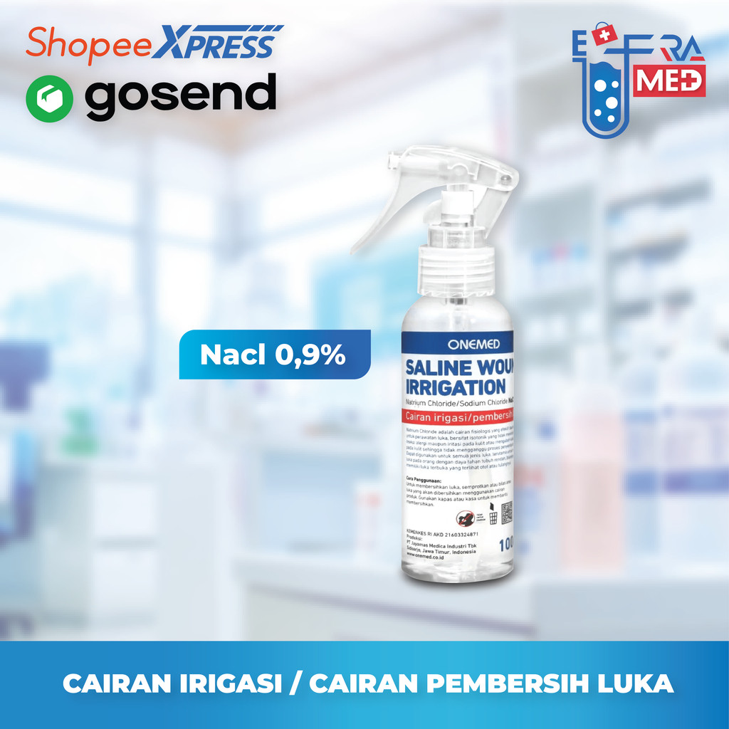 ONEMED Saline Wound Irrigation Spray 100 Ml (NaCl 0.9%) Cairan Cuci Luka / Cairan Untuk Cuci Hidung