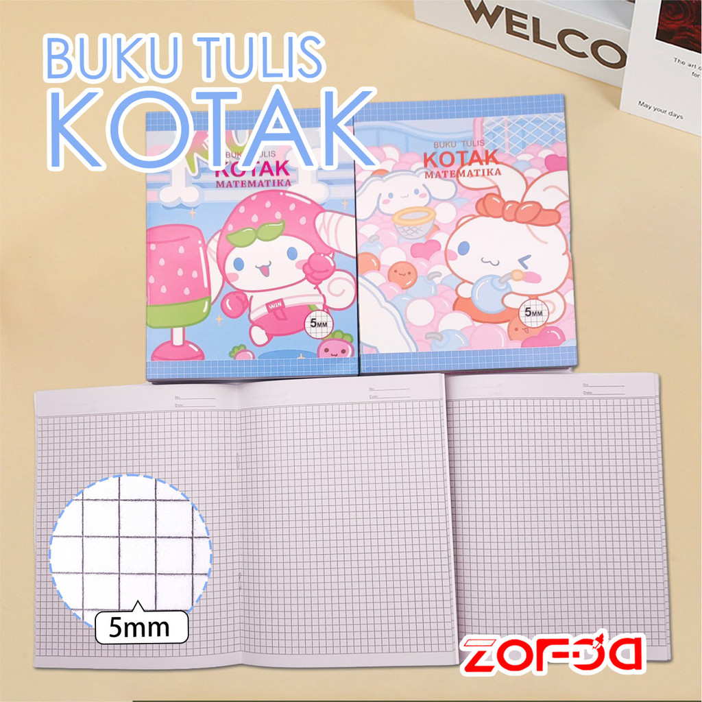 

Buku Kotak Kecil 38 Lembar Buku Catatan Lucu notepad Grid 5mm Motif Kartun Lucu Buku Tulis Buku Kerja 4/8PCS