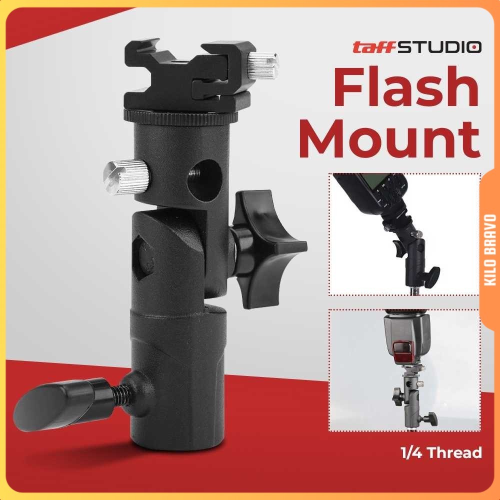 TaffSTUDIO Hot Shoe Swivel Lampu Flash Kamera for Tripod Light Stand - QM3625