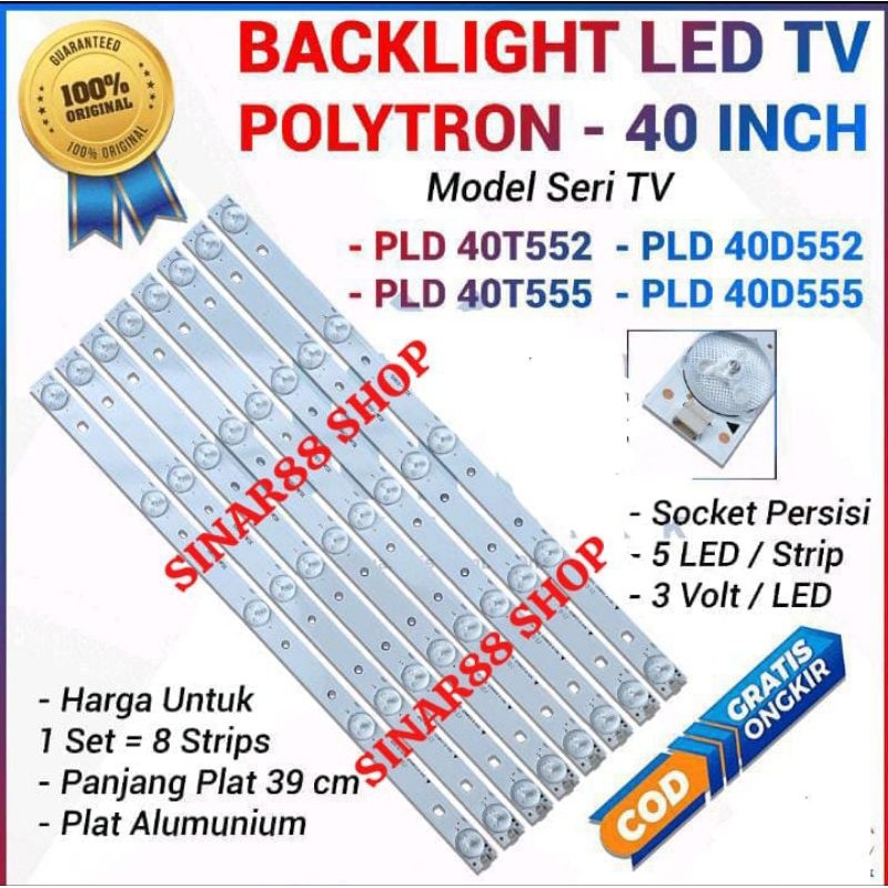 BACKLIGHT TV LED POLYTRON 40 INC PLD40T552 PLD40T555 PLD40D552 PLD40D555 PLD 40T552 40T555 40D552 40
