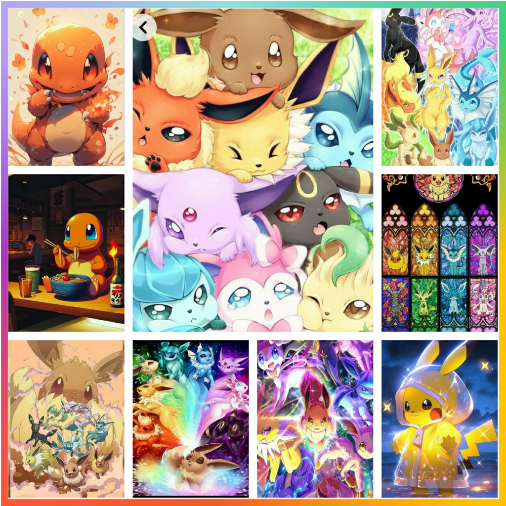 

Pokemon Cute Anime Japan Diamond Painting Element Creation Crafts Pixel Kit Cross Stitch 5D DIY Art Mosaic Home Decor Adult