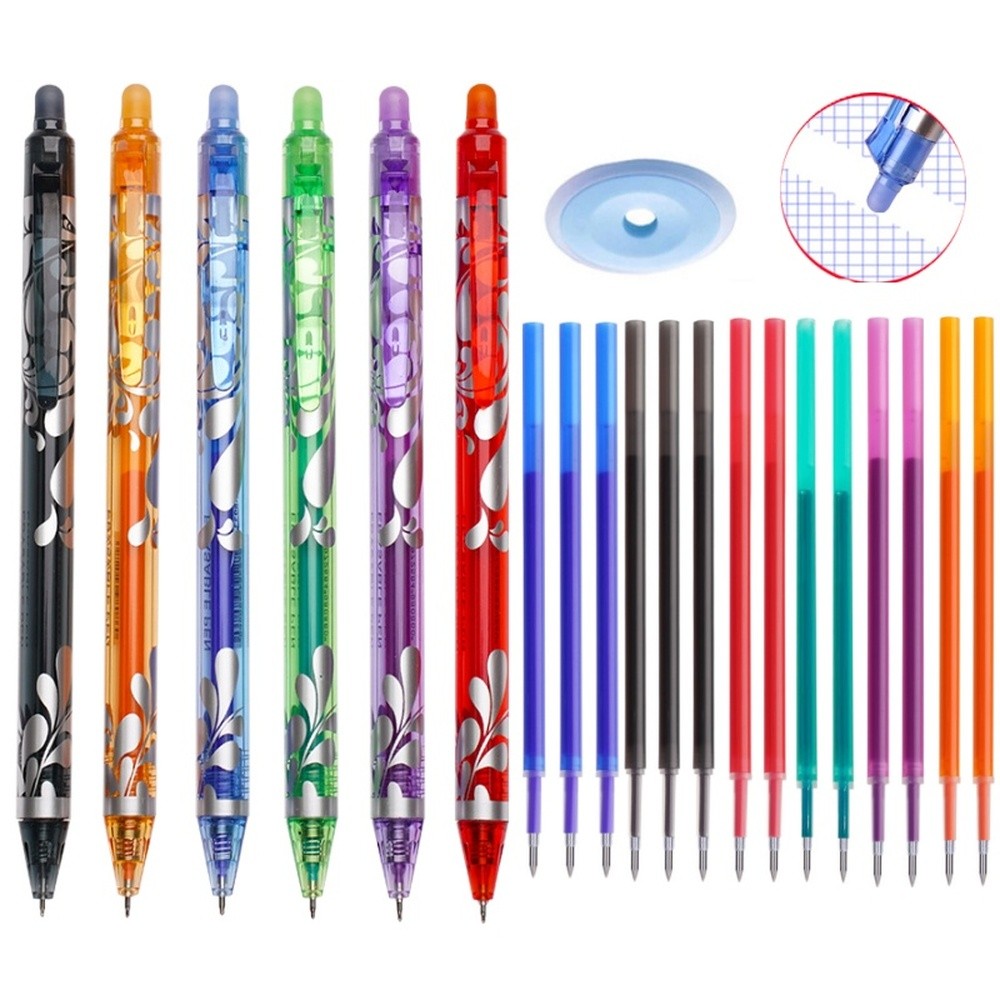 

Creative Press Erasable Gel Pen Set 6color Refills Rod Stationery Retractable Pen Washable Handle Rod Office Supplies Stationery