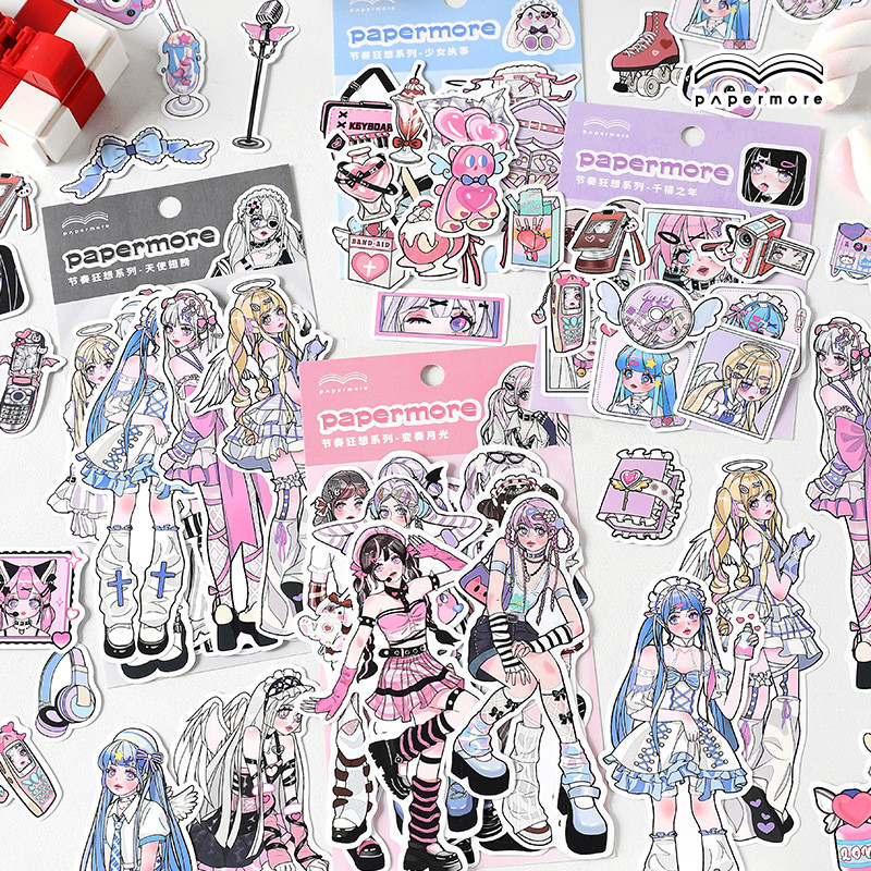 

20pcs/lot Kawaii Scrapbook Stickers Girls Rhapsody Scrapbooking Supplies diary Planner Decorative Craft Stationery Sticker