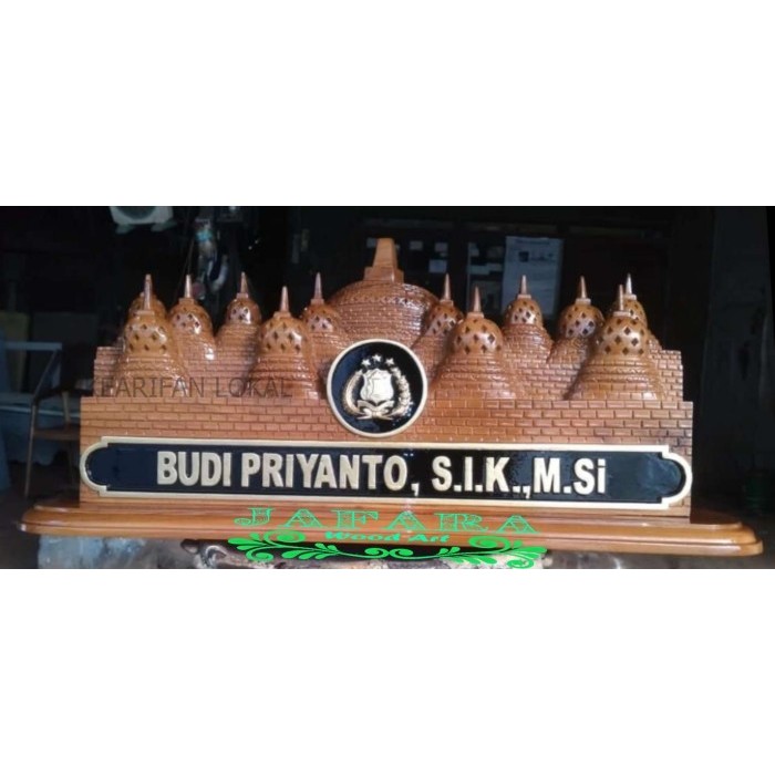 

Papan Nama Kayu Borobudur 3D (Ukiran Depan Belakang) yermurah KF3421