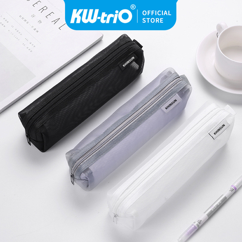 

Tempat Pensil Transparan/Tempat Pensil Transparan Mesh Zipper Pencil Case Kotak Pensil