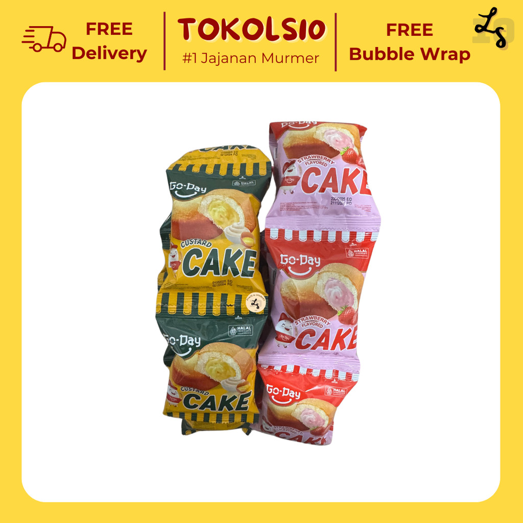 

Bolu GoDay Super Lembut Premium Rasa Stroberi/Custard 1 Renceng isi 10 pcs 25gr