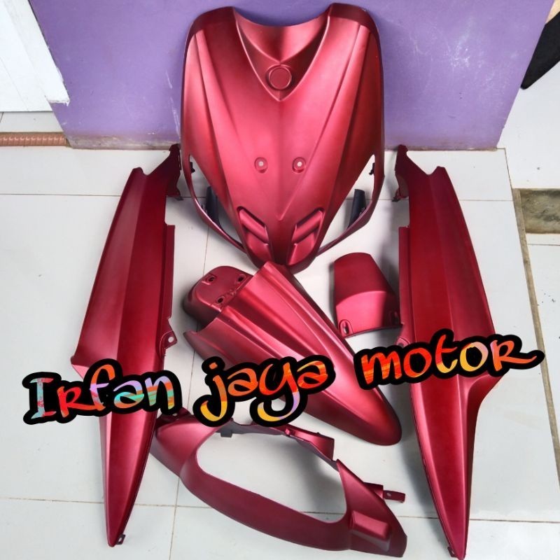 Cover body full halus Yamaha Mio Sporty merah doff