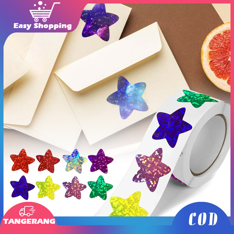 

Sticker Bintang Sticker Reward Anak Sticker Label Glitter Decoratif Diy Stiker Warna Warni Pelangi (1 Roll/ ±500 Pcs)