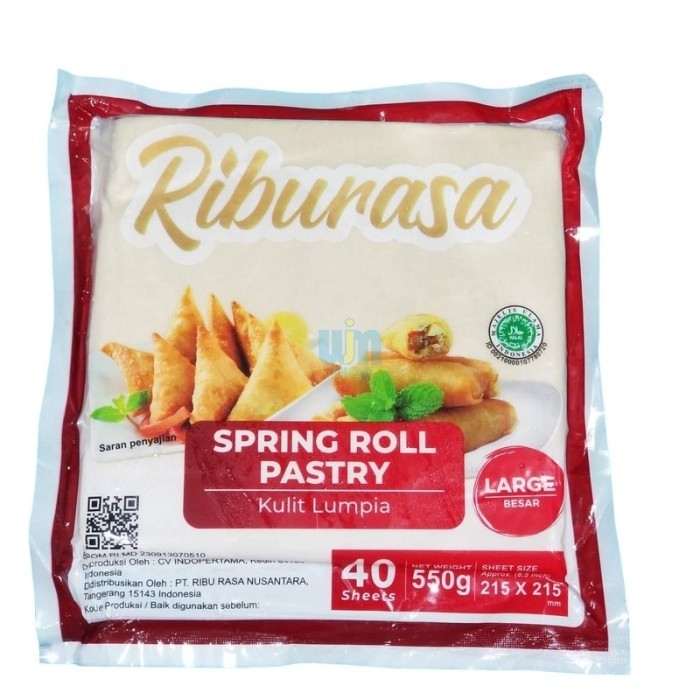 

Kulit Lumpia 40 Lembar 550 gr Spring Roll Pastry Riburasa