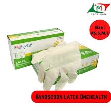 1 box Sarung Tangan Latex Karet Onehealth/altamed isi 100 Pcs / Sarung tangan  Powdered handscoon