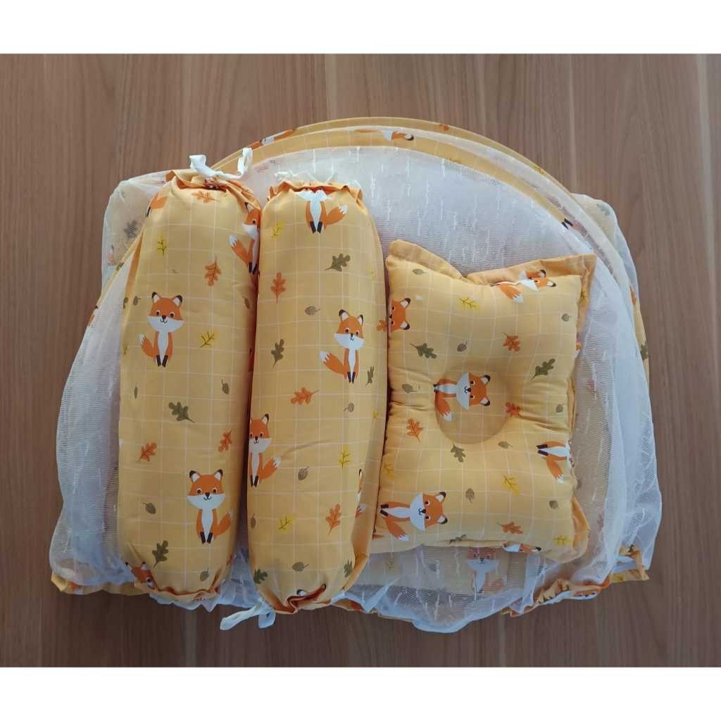 Cute Baby Kasur bayi bantal guling lipat kelambu / kasur bayi kelambu set motif