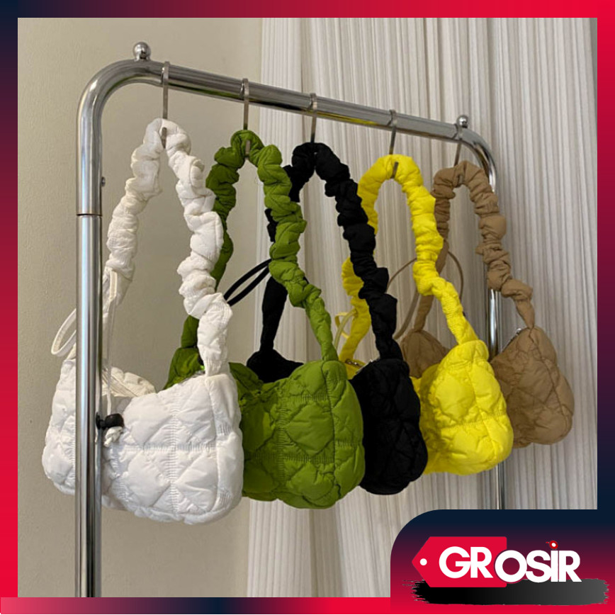 Grosir - T6153  Puffy Sling Bag / Shoulder Bag Puffy / Tas Selempang Puffy Adjustable / Aesthetic Ad