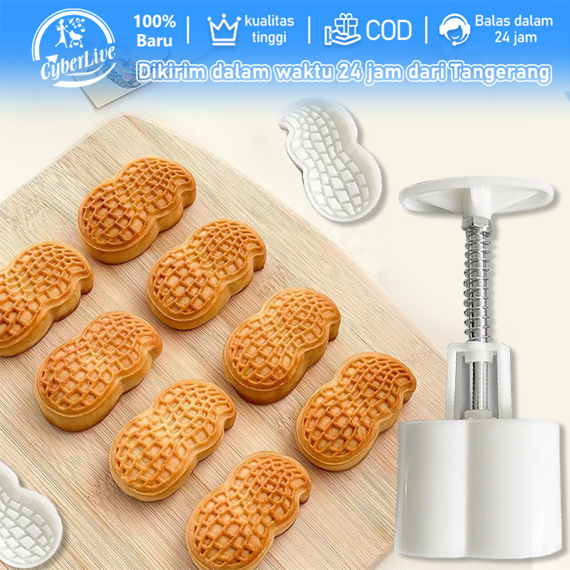 50gr Plunger Kacang Plastik Cetakan Kue Bentuk Kacang Tanah Cetakan Bulan Kue Kacang Cetakan Moon Ca