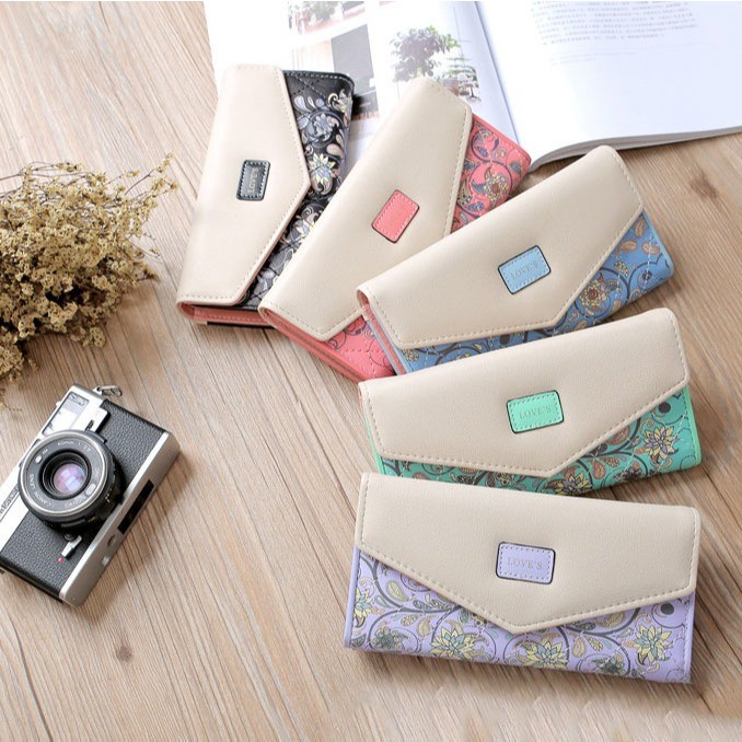 Ovio 503 Motif - Dompet Motif Bunga / Dompet Panjang / Dompet Kancing