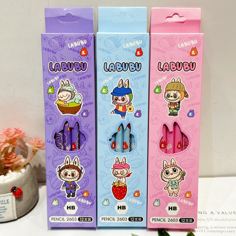 

New Labubu 36pcs Pencil Cute Writing School Supplies Black Cartoon Children In Addition Writing Tools Children'S Birthday Gifts