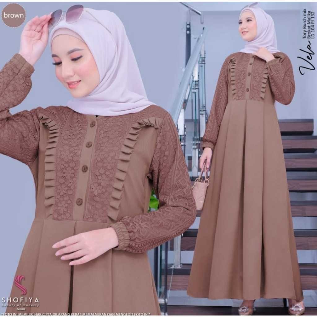 GAMIS CRINKLE AIRFLOW POLOS KOMBINASI RENDA BRUKAT PREMIUM/GAMIS VIRAL WANITA KEKINIAN 2024 TERLARIS