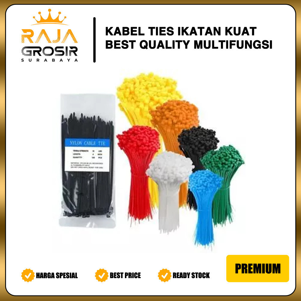 

AJIJAH.SHOP Kabel Ties Termurah 2,5 x 150 mm isi 100 pcs Nylon Cable Tie Kuat Serbaguna Universal HARGA GROSIR