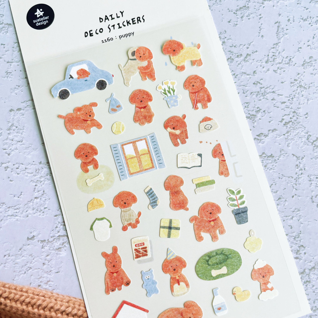 

Korean Import Original Suatelier Kawaii Little Puppy Paper Stickers Scrapbooking Diy Journal Stationery Sticker Deco Art Supply