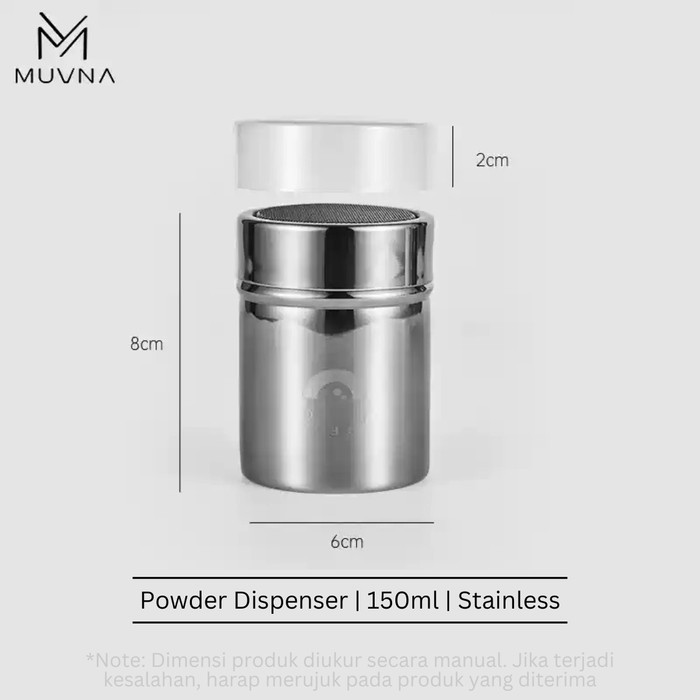 

TP MUVNA Powder Sprinkler Fine Filter Mesh Dispenser Bubuk Kopi Matcha Stainless Steel - Stainless