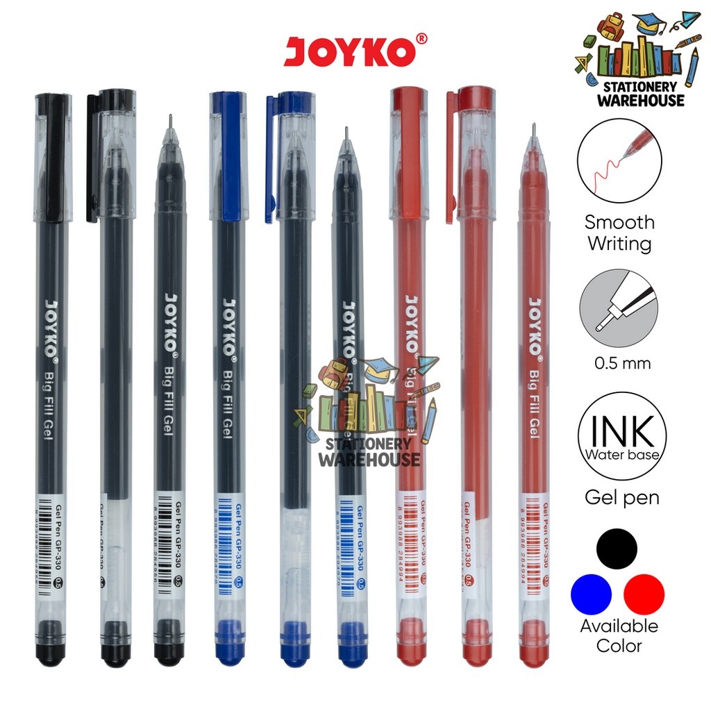 

(HOT SALE) Gel Pen Pulpen Pena Joyko GP-330 Big Fill Gel 0.5 mm