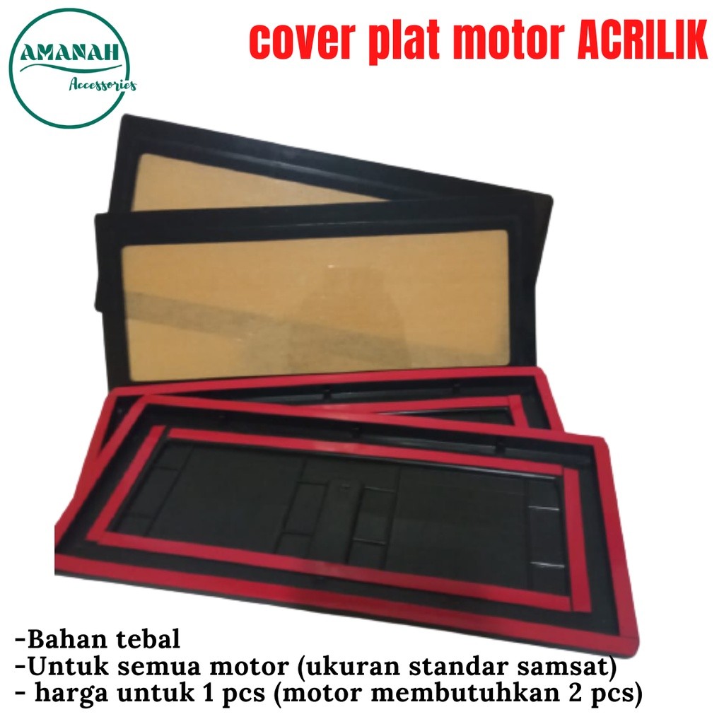 VIRAL Dudukan / Tempat / Cover Plat Nomor Motor Tutup Akrilik universal bg-09