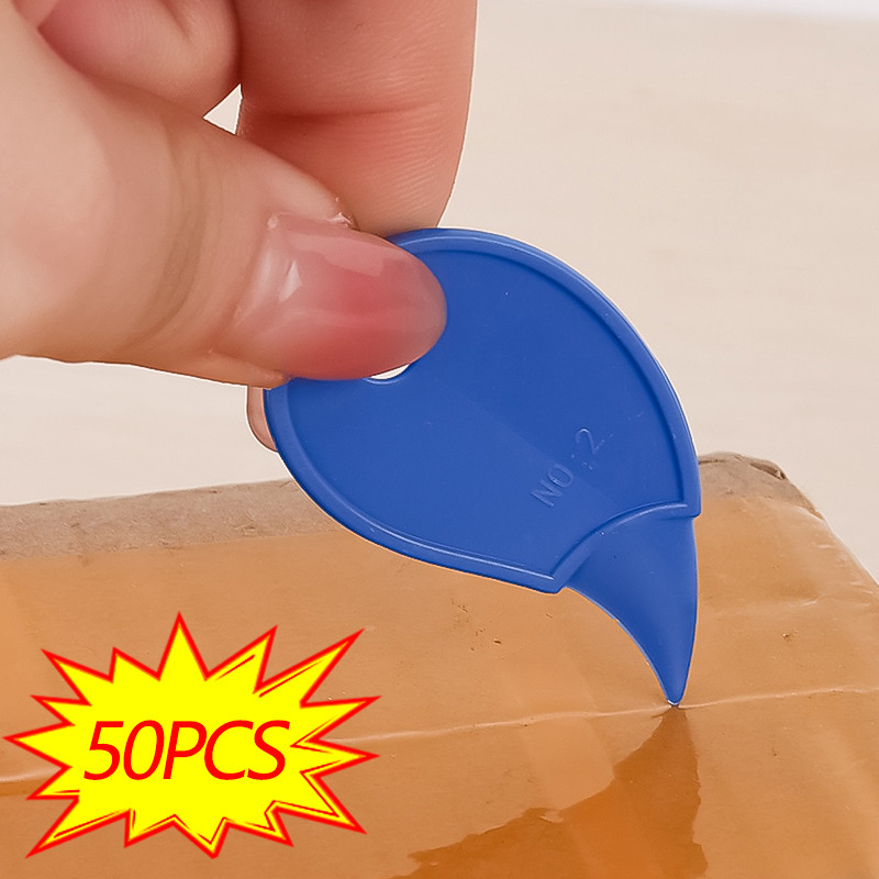 

50/1Pcs Portable Plastic Box Opener Mini Safe Art Utility Knife Craft Wrapping Paper Cutter Parcel Express Box Unpacking Tool