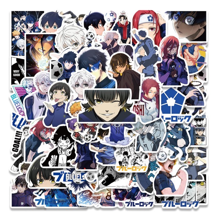 

sticker stiker luggage waterproof 50 pcs blue lock
