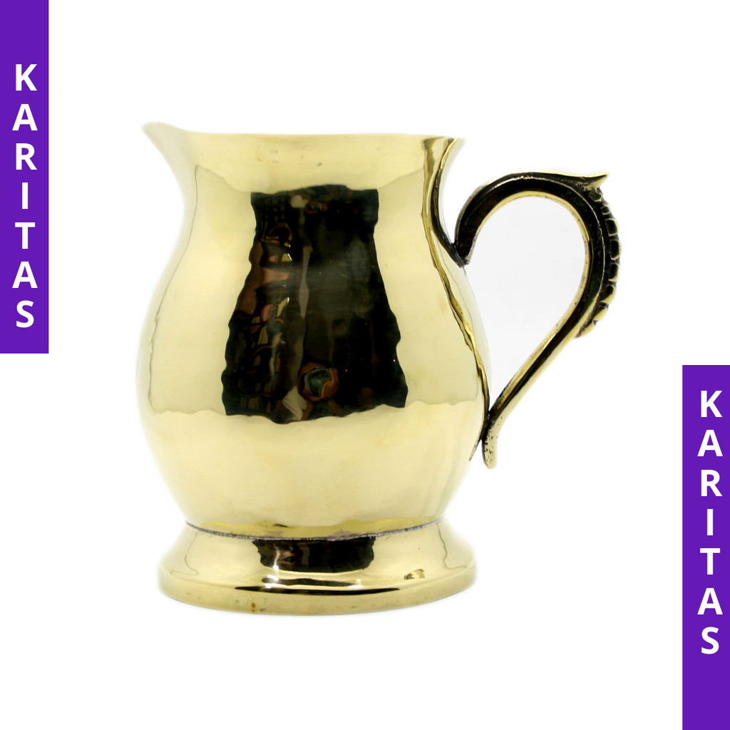 LAVABO KUNINGAN / BEJANA BAPTIS / LAVARE / PERALATAN LITURGI KATOLIK / PERLENGKAPAN MISA / TEMPAT AI