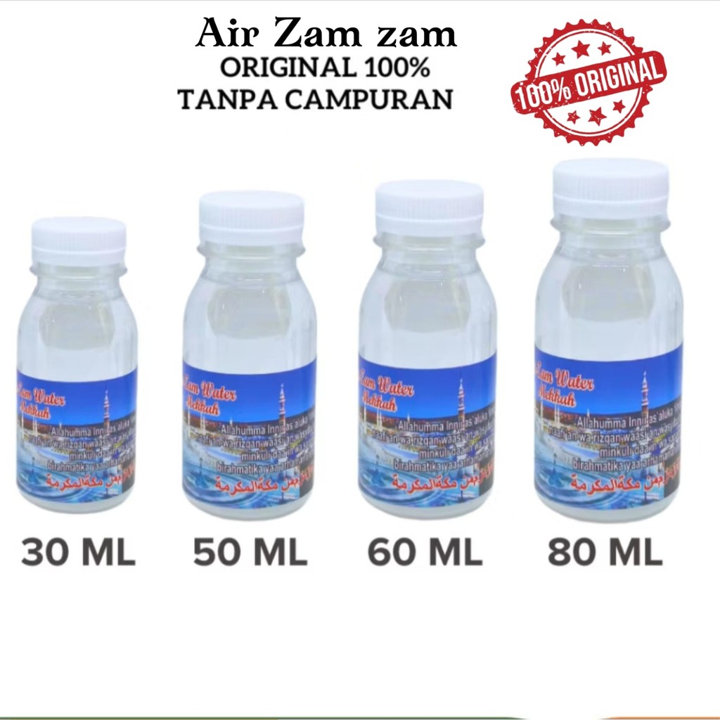 

AIR ZAM ZAM MURNI KEMASAN BOTOL 30ml 50ml 60ml & 80ml 100% ORIGINAL ASLI TANPA CAMPURAN