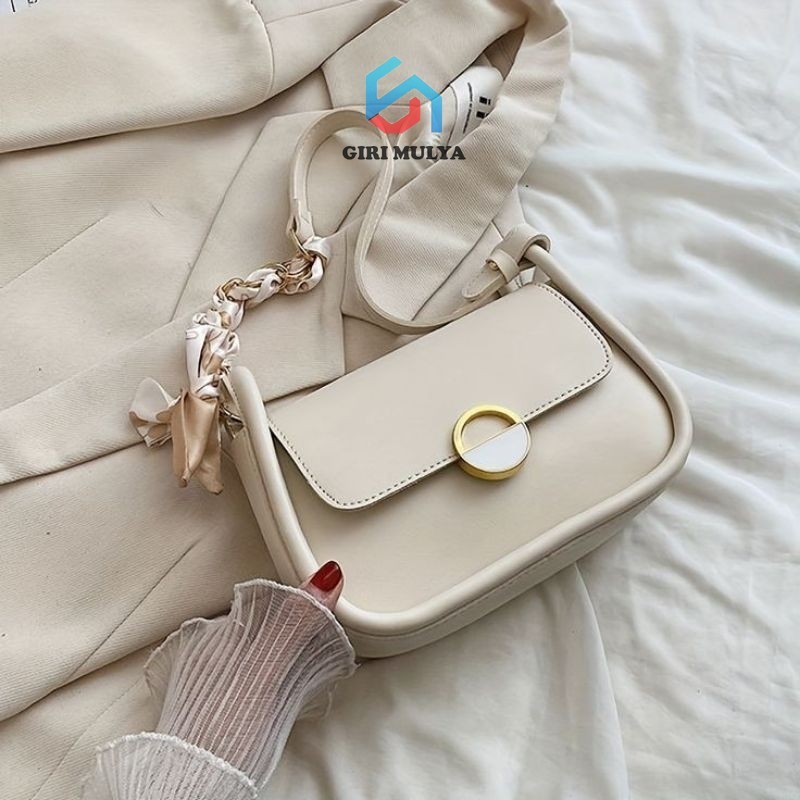 tas selempang wanita himiwa, tas wanita korea, tas putih polos, tas wanita terbaru