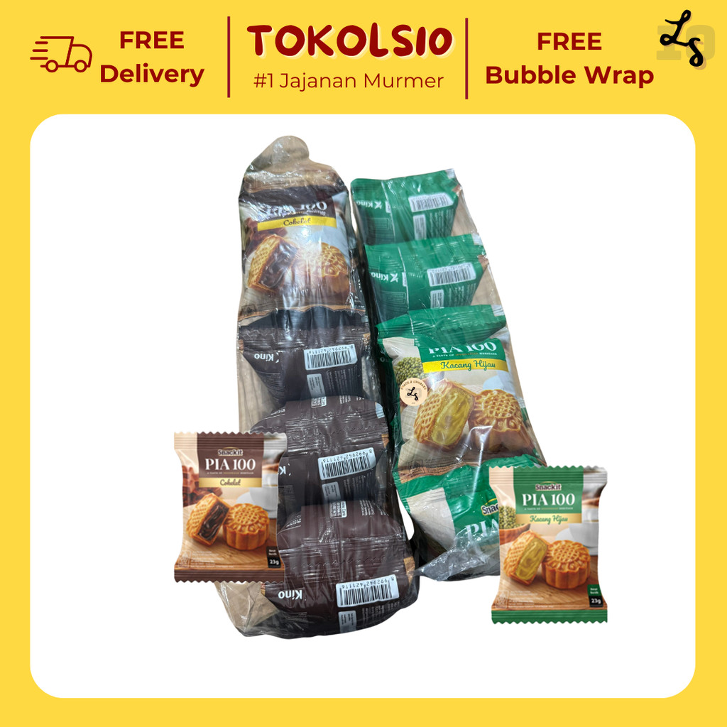 

Pia 100 Bakpia Snackit Rasa Cokelat/Kacang Hijau 23gr