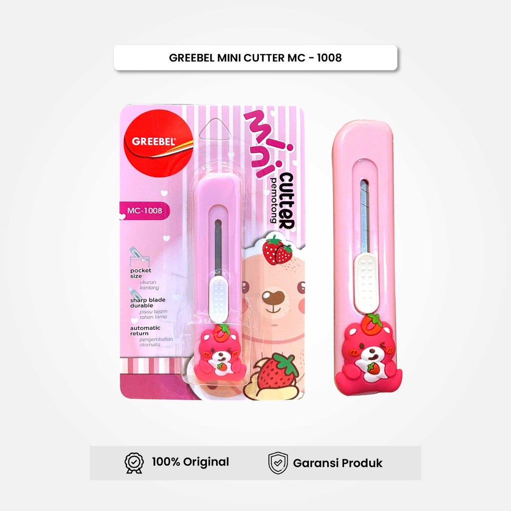 

Mini Cutter Greebel MC-1008 (1 PCS) / Karakter Lucu / Cutter Kecil / Pemotong Mini Untuk Anak