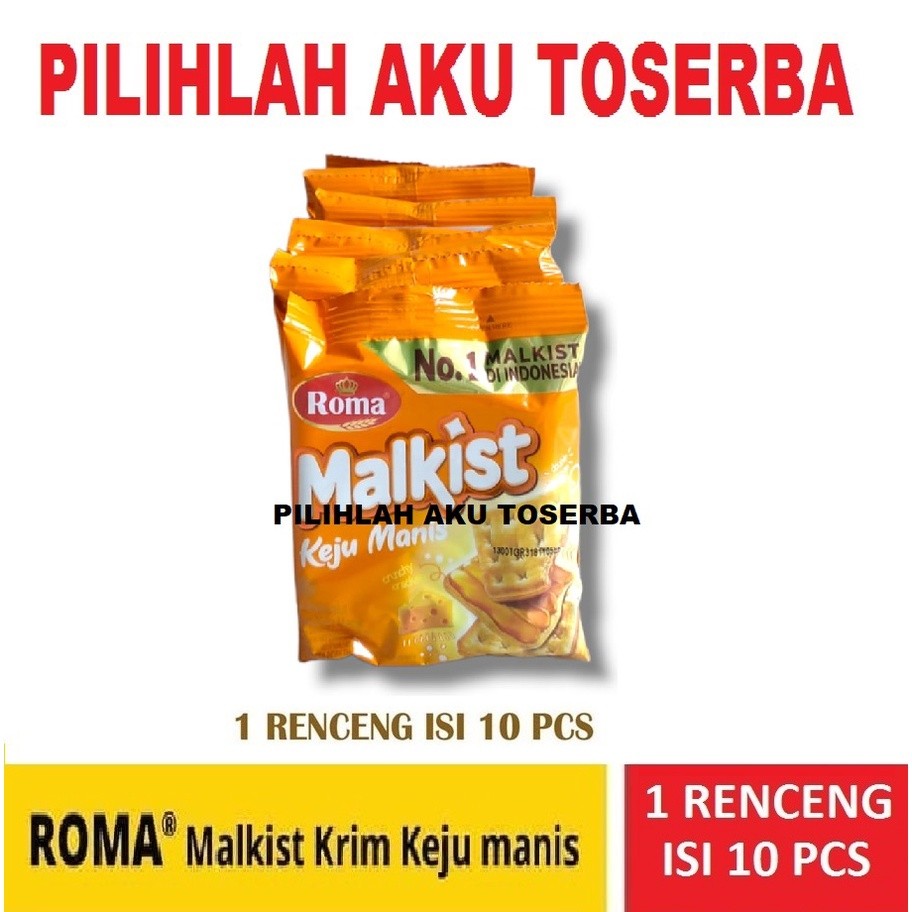 

Biskuit Roma Malkist Krim Keju Manis - 1 RENCENG isi 10