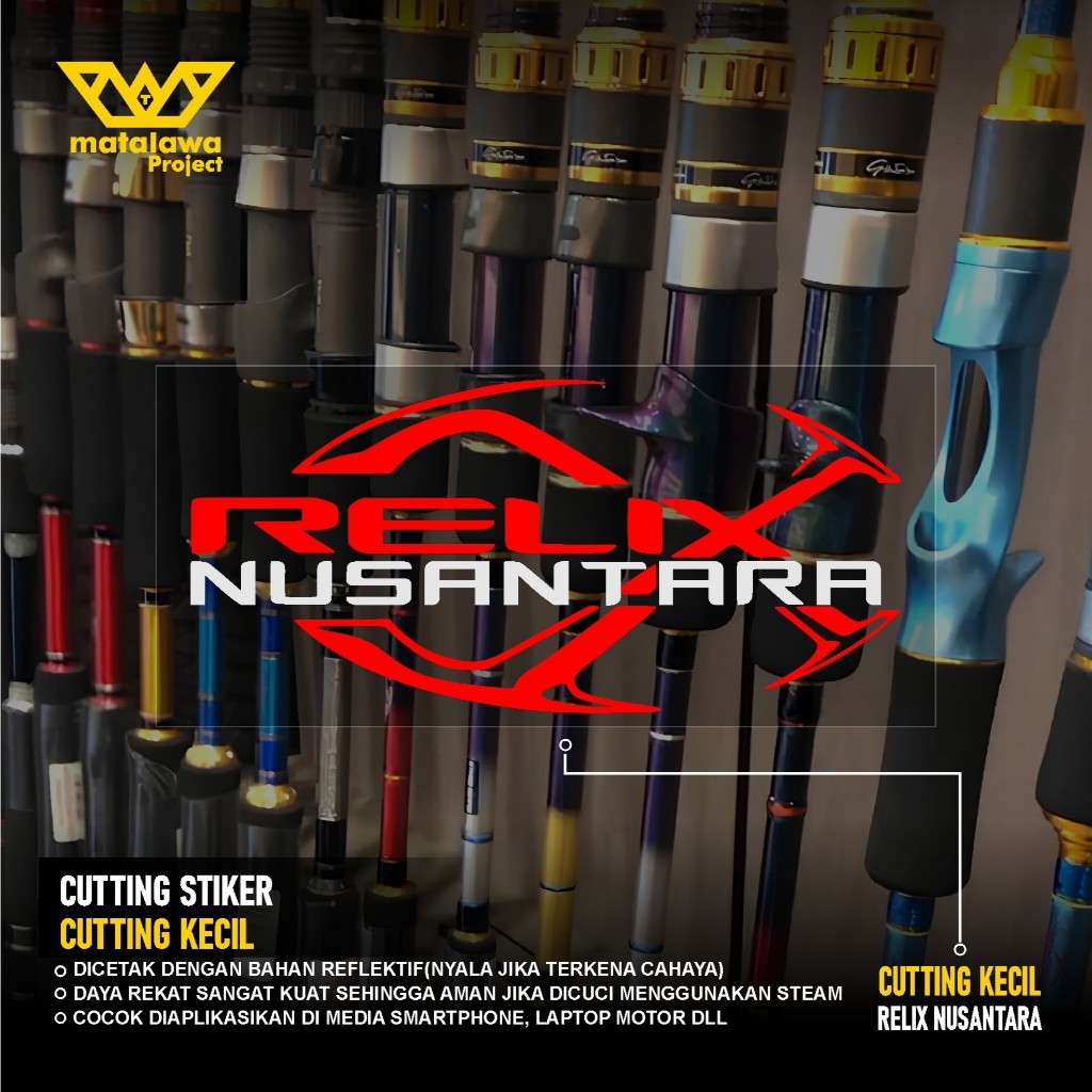 STIKER CUTTING RELIX NUSANTARA OKUMA SHIMANO DAIWA OXYGEN Stiker Brand Pancing Mancing 05