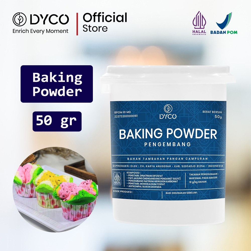 

Terlaris termurah Baking Powder Pengembang Kue Extra Mengembang DYCO 50 gr
