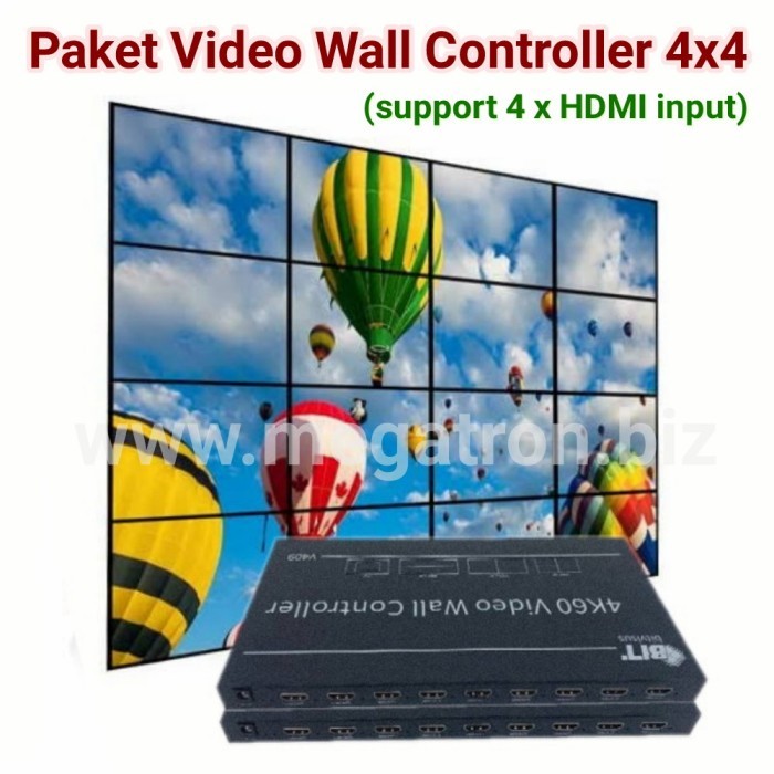 Paket 4x4 HDMI Video Wall Controller (4 x HDMI input)- Support 4K 60hz