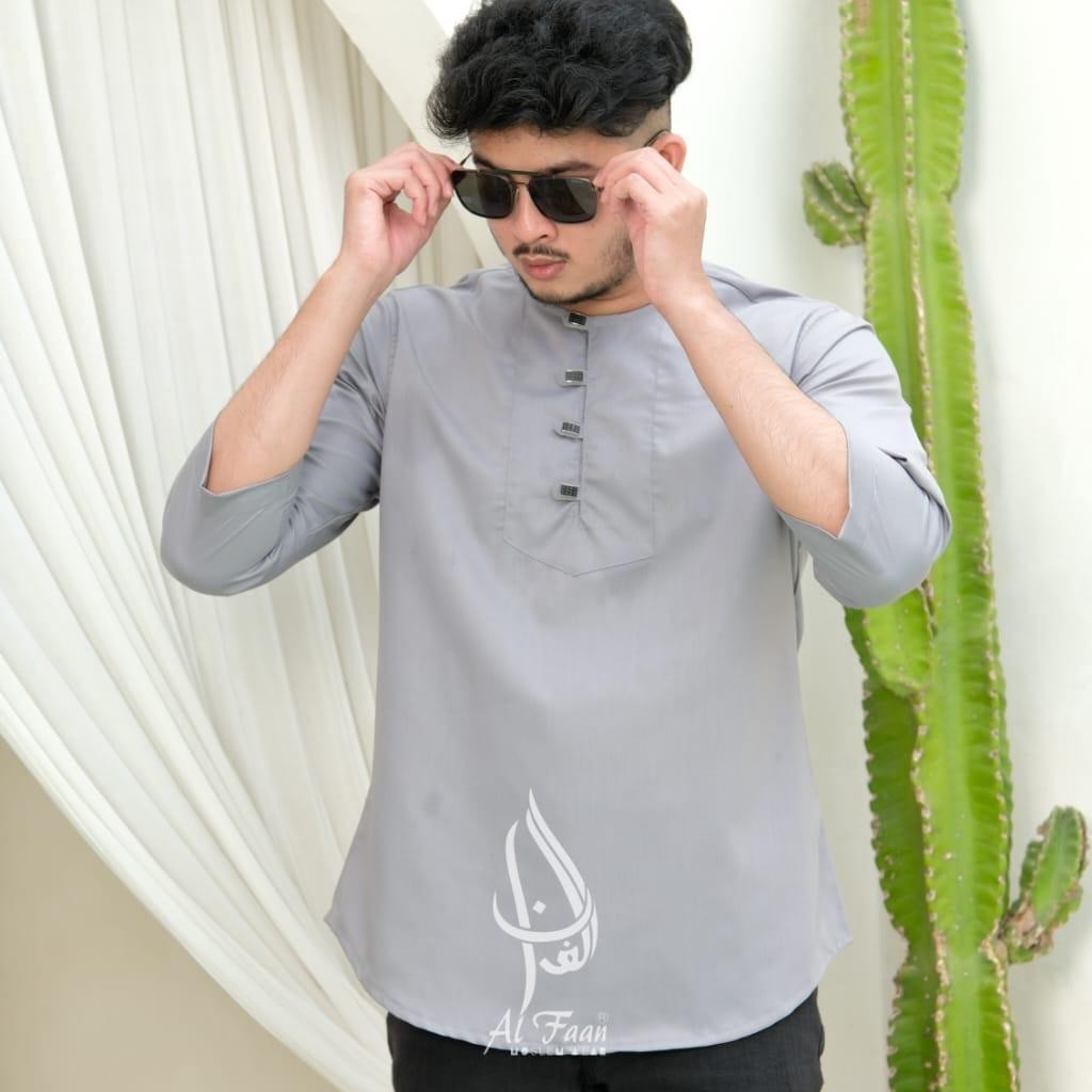 (AL FAAN) Baju Kurta Slimfit Koko Kemko Kurta Pria Kemeja Koko Pria Busana muslim Baju Atasan muslim