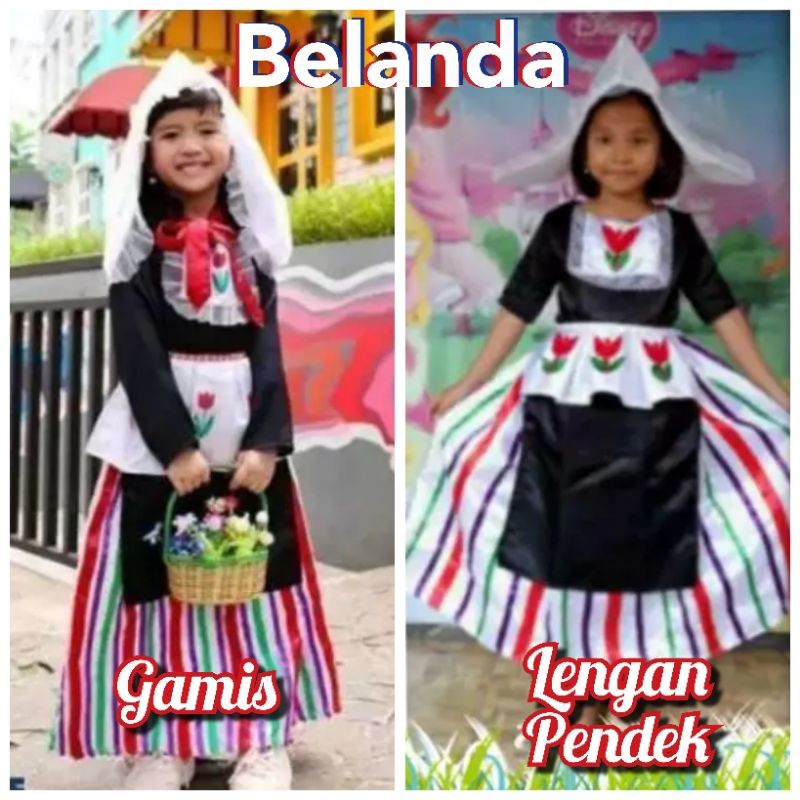 azamtea2STOREBelanda/Netherland/Holland/Baju Negara Belanda Girl/Pakaian Adat Tradisional Anak