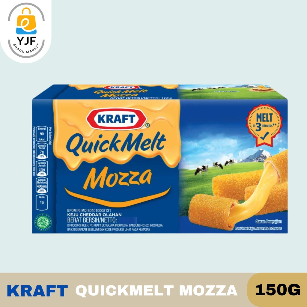 

Kraft Quickmelt Mozza Cheese 150g / Mozzarella Leleh / Quick Melt / Mozza Cheese Kemasan 150g