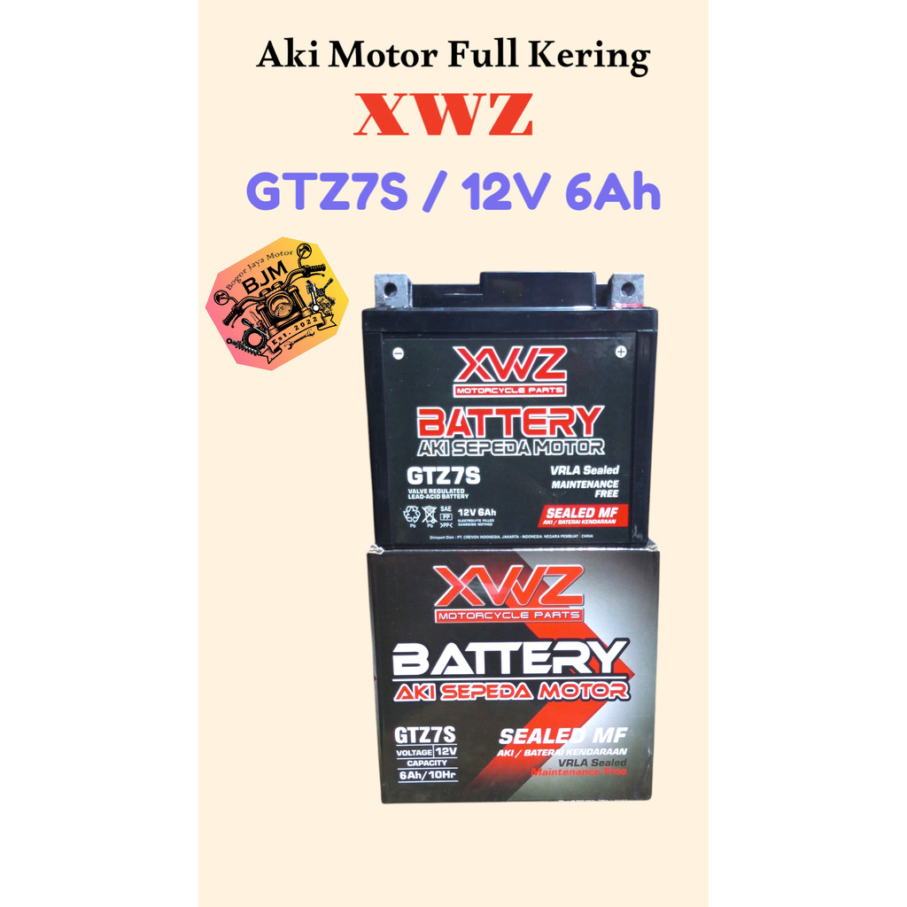 1 PCS AKI XWZ GTZ7S 12V 6AH AKI MOTOR FULL KERING GTZ-7S AKI MOTOR ORIGINAL MURAH