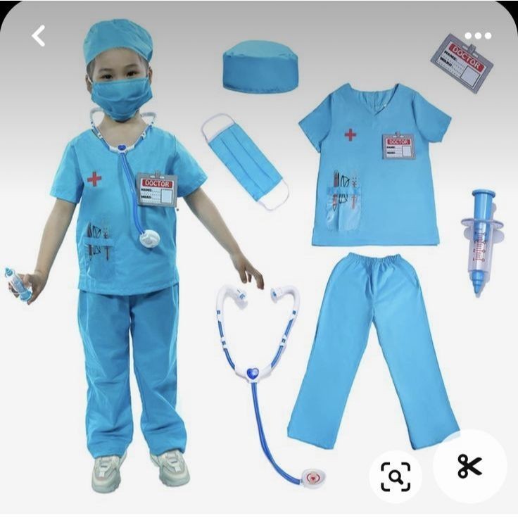 BEST SELLER JENDRAL - BAJU PROFESI ANAK DOKTER BEDAH SERAGAM SCRUB DOKTER UNTUK ANAK SCRUB KIDS
