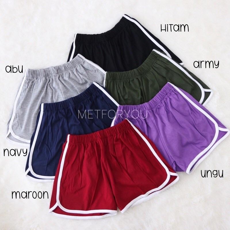 

METFORYOU Celana Pendek Korea Wanita Santai Hotpants Cewek Polos 14 Warna