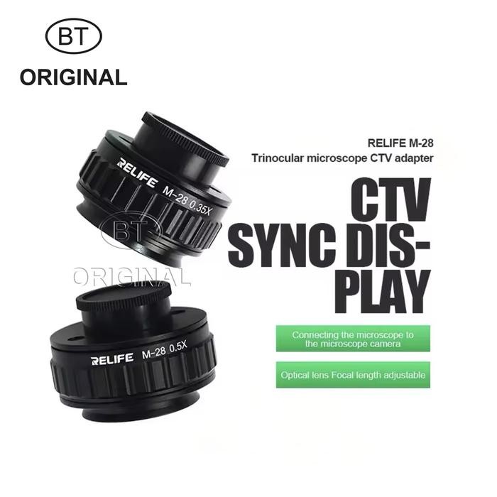 LENSA MIKROSKOP C-MOUNT LENS MICROSCOPE TRINOCULAR RELIFE M-28 0.35X 0.5X - 0.5X