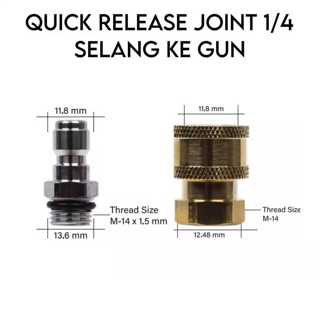 Quick Release 1/4 Jet Cleaner Selang Ke Gun