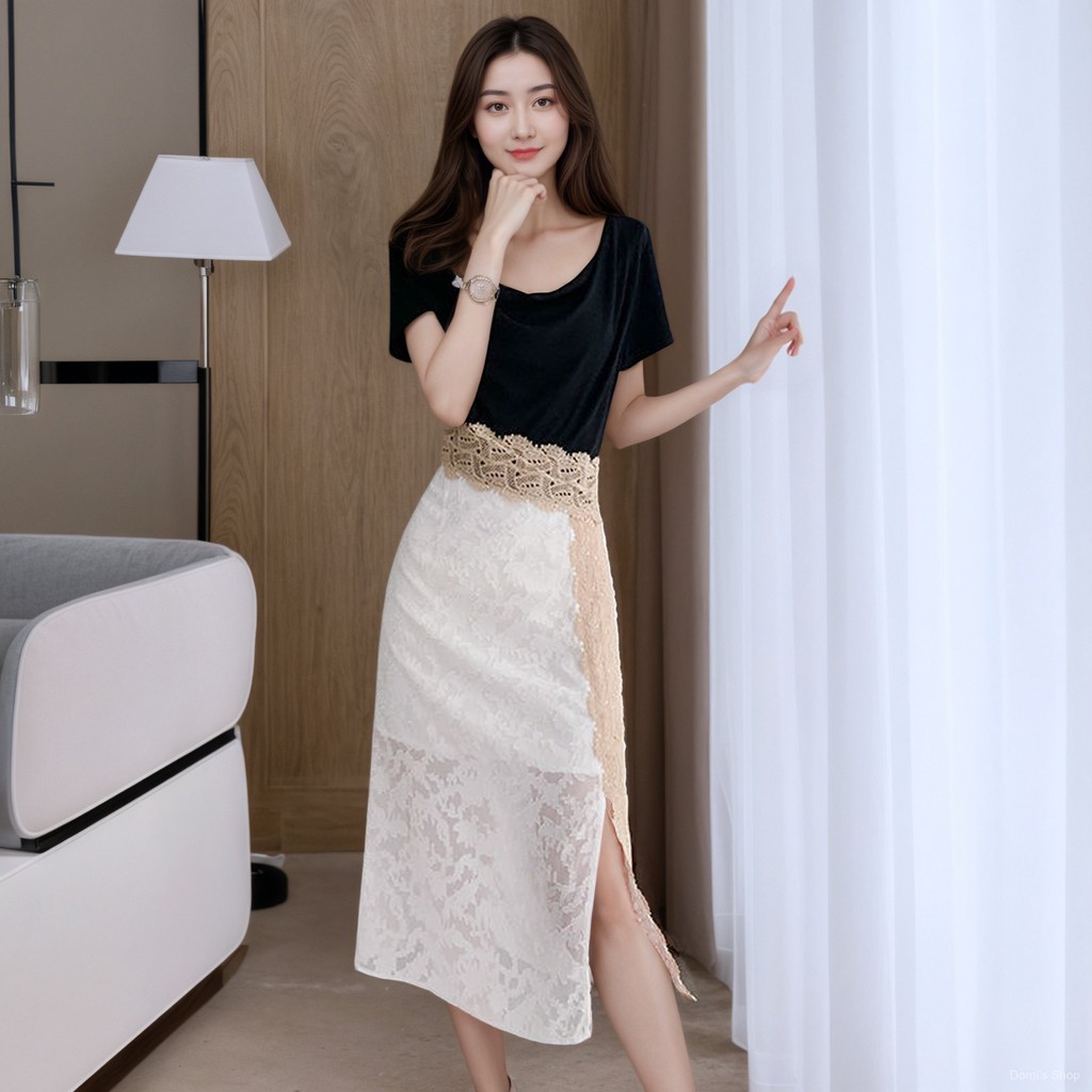 High-End Exquisite Dress for Women, Summer Slimming, Youthful, Elegant, Super Pretty, Fake Two-Piece