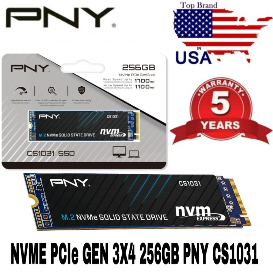 SSD PNY CS1031 M.2 NVME 256GB - Gen3x4