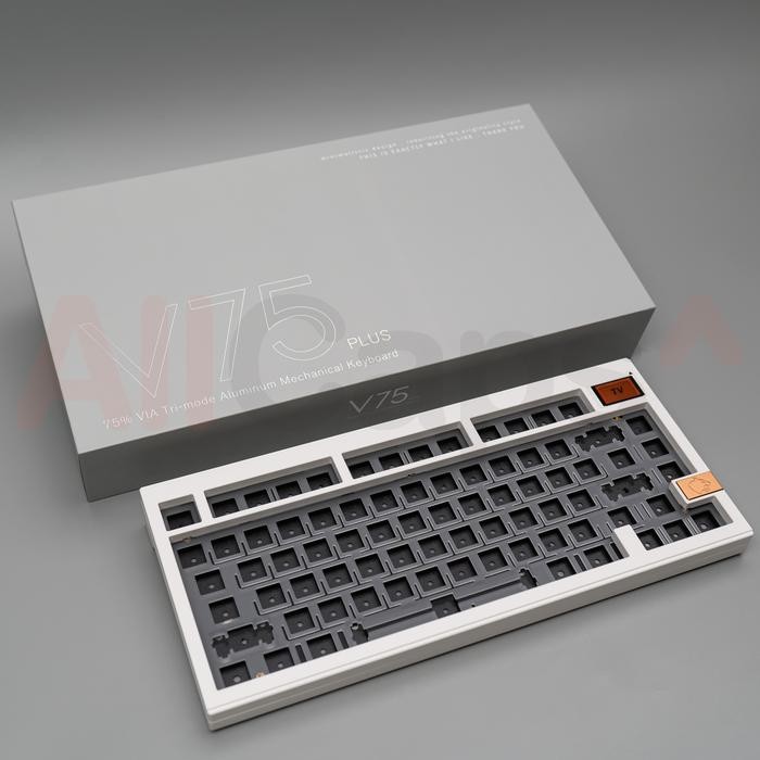 CIDOO V75 PLUS Barebone 75% LED Hotswappable Mechanical Keyboard - WHITE