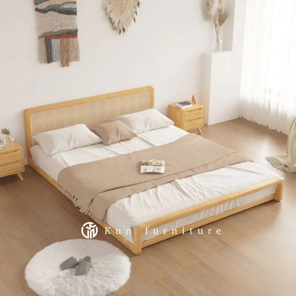 Dipan Jati Rotan Minimalis – Rangka Tempat Tidur Lesehan Divan 90x200/180x200
