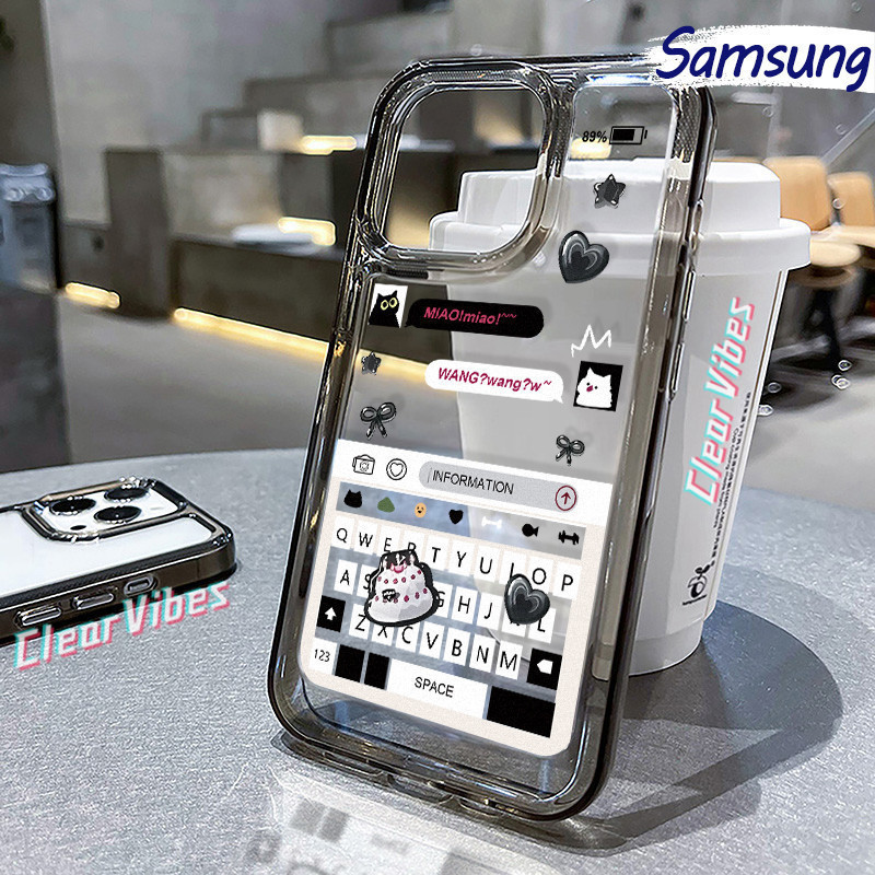 Keren Chat Glossy PC HardCase Samsung Galaxy A15 A05 A05s A55 A06 A14 A13 A24 A54 A35 A23 A33 A53 Co