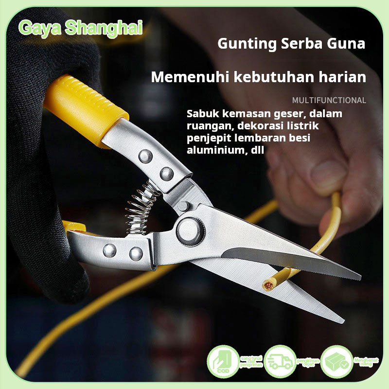 

Gunting timah gunting taman alat gunting kelas industri gunting serbaguna Amerika baja tahan karat yang kuat gunting pemetik buah taman